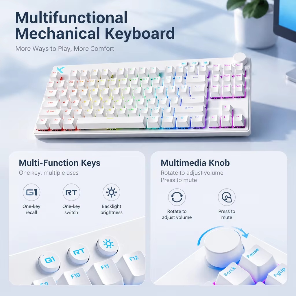 Gaming Keyboard Mini - Clavier de jeu magnétique Hall Mix87,