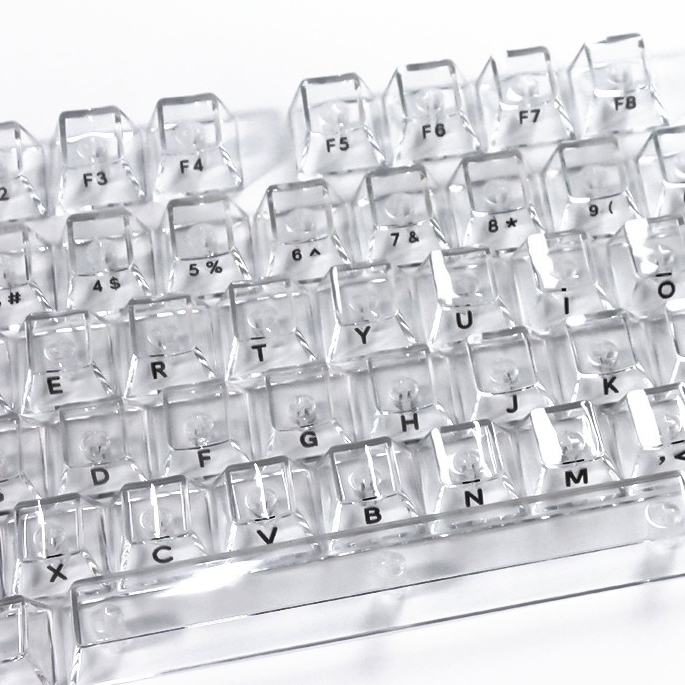 Gaming Keyboard No Rgb - Capuchons de touches transparents en cristal,